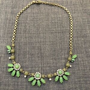 Green jeweled jcrew bib necklace (22 in long)